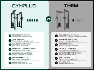 Gym Plus Evolve Power Rack with Dual Pin-loaded Rack Mount Cable System EV-W-2-CABLE