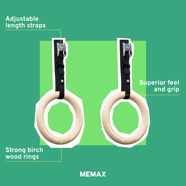Gym Plus Wooden Gymnastic Rings