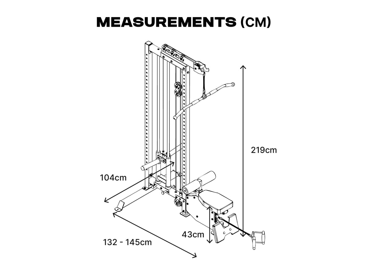 Lat Pulldown Low Row Machine with Aluminium Pulley Wheels - L4 Pro Series