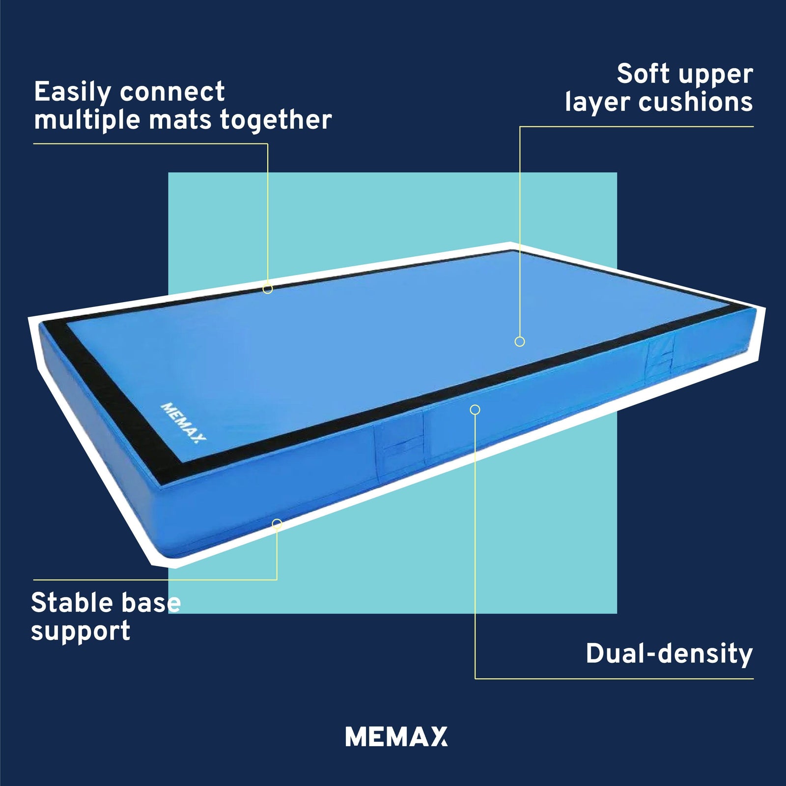 Gym Plus MEMAX Non-Foldable Dual Density Landing Mat 260x150x20cm GYMMAT260x150x20