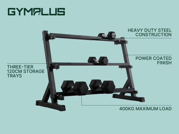Gym Plus 3-Tier 400KG Dumbbell Rack GP-D-RACK-Y4A