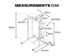 Half Power Rack with Storage and Cable System Option - HR2300 Pink