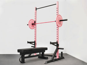 Half Power Rack Garage Gym Package - Pink (HR2100 Combo)