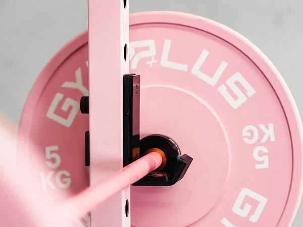 Gym Plus Cerakote Pink Olympic Barbell & Bumper Plate Set – 60kg/100kg