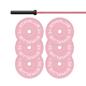 Cerakote Pink Olympic Barbell & Bumper Plate Set – 60kg/100kg