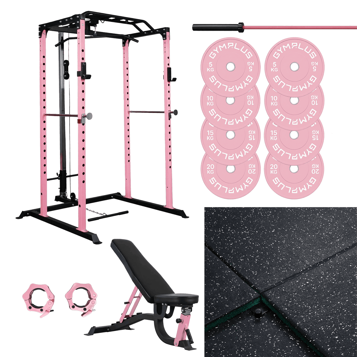 Pink Garage Gym Essentials Package – Complete Setup