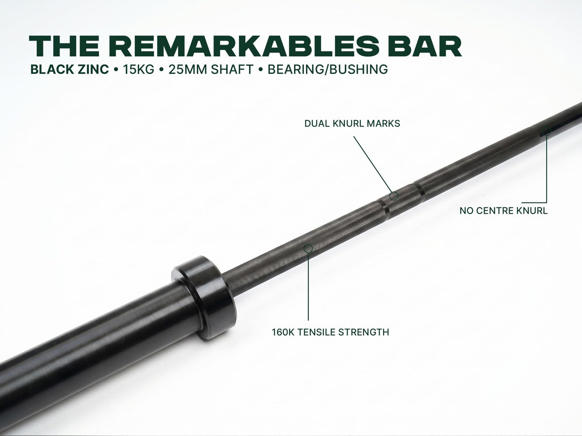 Gym Plus Olympic Barbell 15kg - Black Zinc GP-RMK-BUSH-15KG
