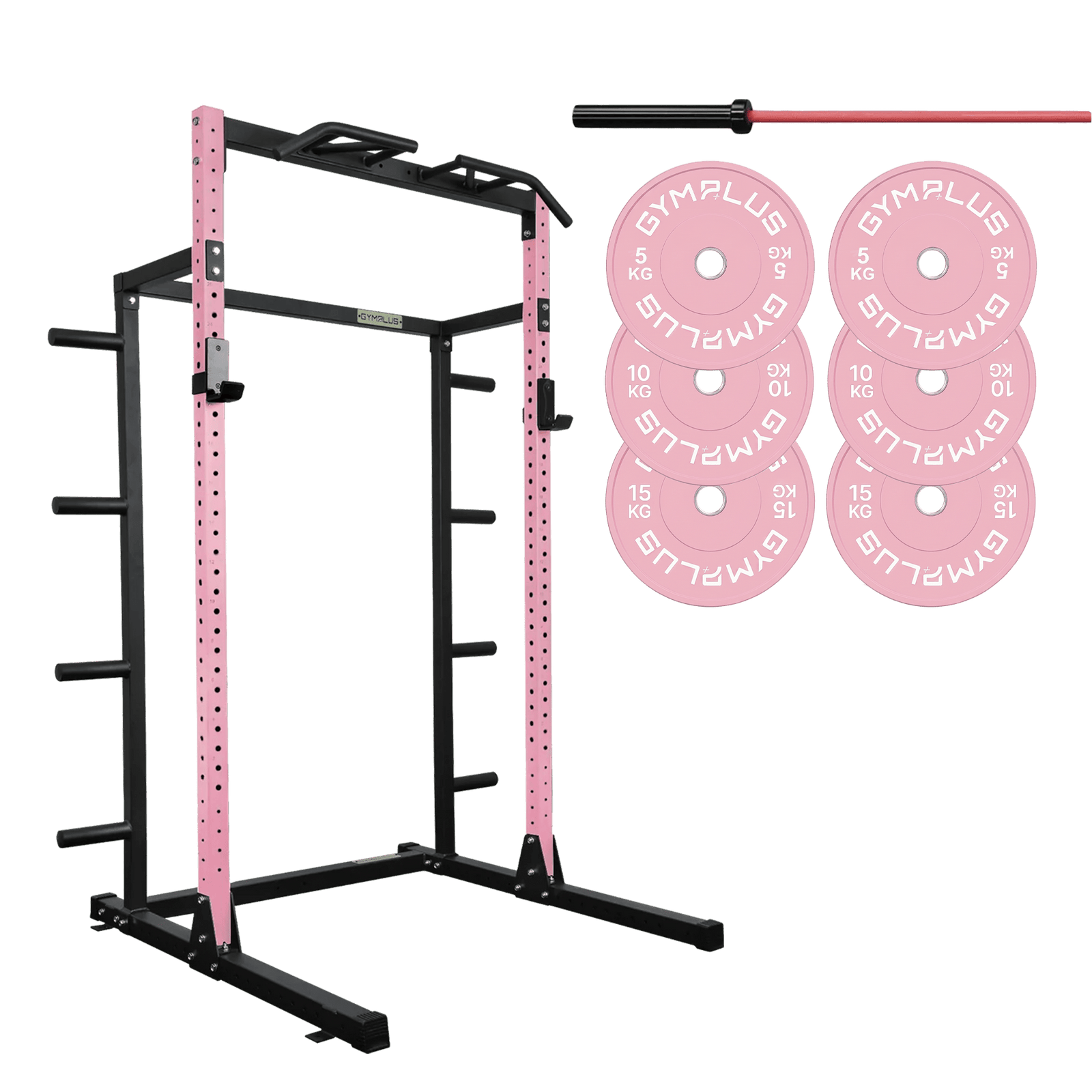 Gym Plus Half Power Rack Garage Gym Package - Pink HR2300-PINK-BUNDLE-LLP