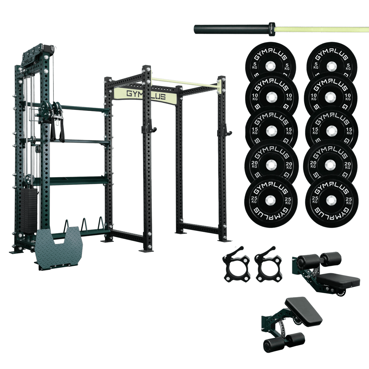 Gym Plus Evolve Extended Cable System with Storage Garage Gym Package EV-EXTCB-STOR-BLK-FULL-BLK