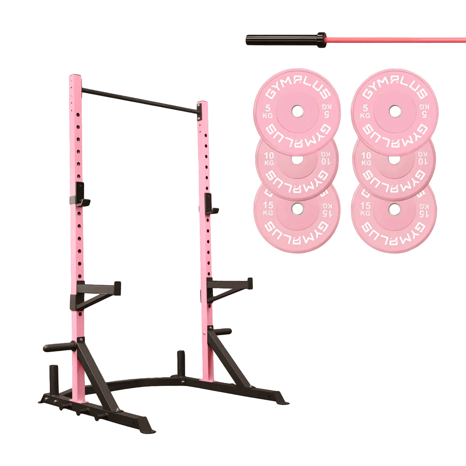 Half Power Rack Garage Gym Package - Pink (HR2100 Combo)