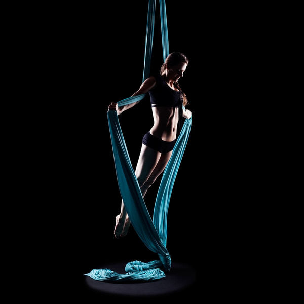 Gym Plus MEMAX Aerial Silks Yoga Swing Hammock Set - 100% Luxury Nylon Tricot Silks, Full Rigging Hardware