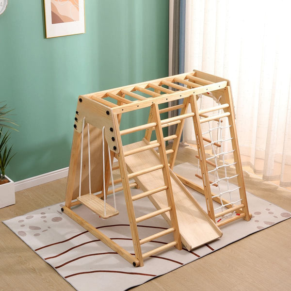 Gym Plus Kids Indoor Large Gym Wooden Climber Set WGC-B