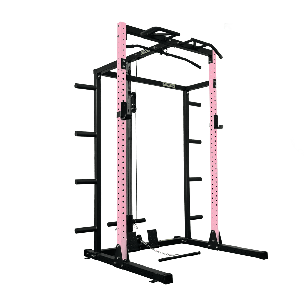 Gym Plus Half Power Rack with Storage and Cable System Option - HR2300 Pink HR2300+STORAGE+LLP-PINK