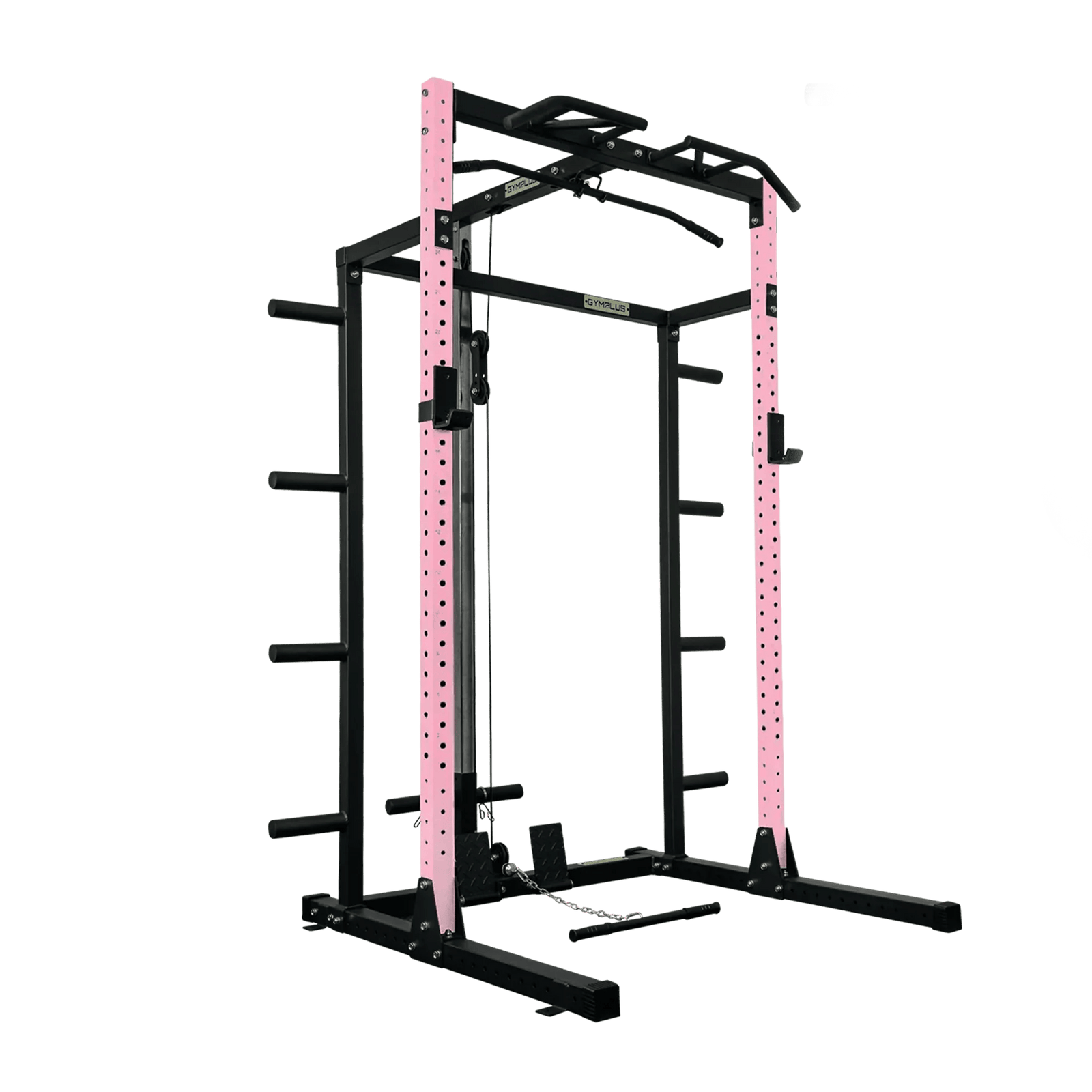 Gym Plus Half Power Rack with Storage and Cable System Option - HR2300 Pink HR2300+STORAGE+LLP-PINK