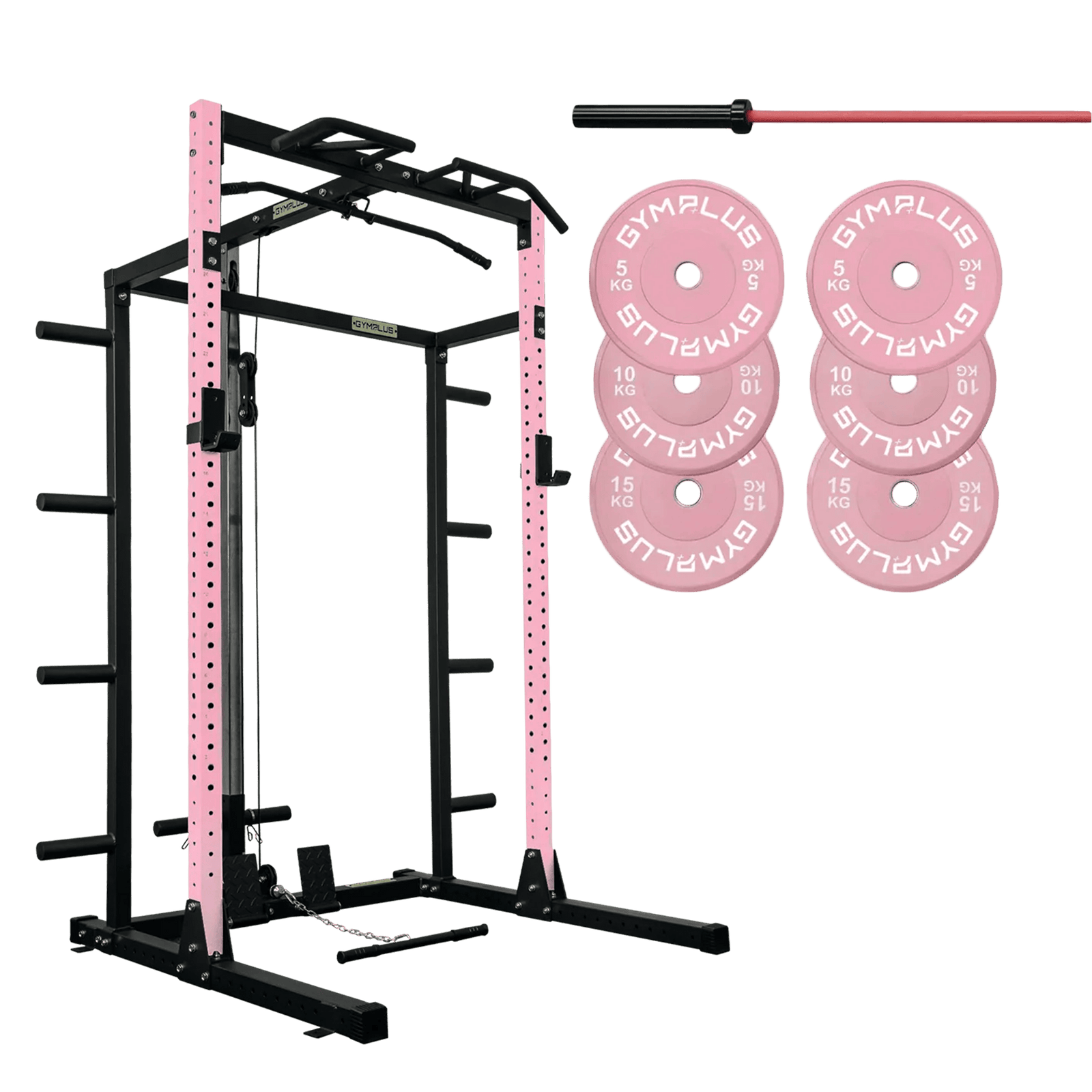 Half Power Rack Garage Gym Package - Pink