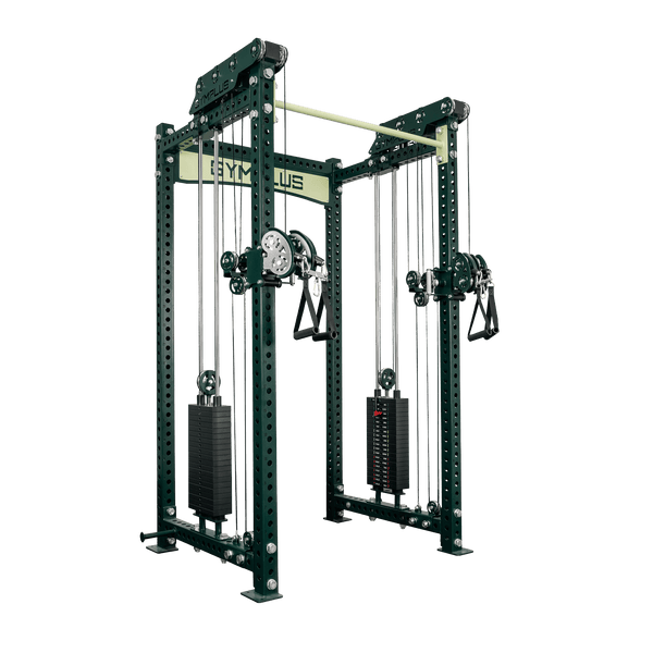 Gym Plus Evolve Power Rack with Dual Pin-loaded Rack Mount Cable System EV-W-2-CABLE