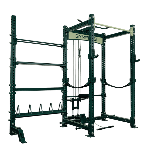 Gym Plus Evolve Power Rack with Lat Pulldown and Storage System EV-W-LAT-STOR