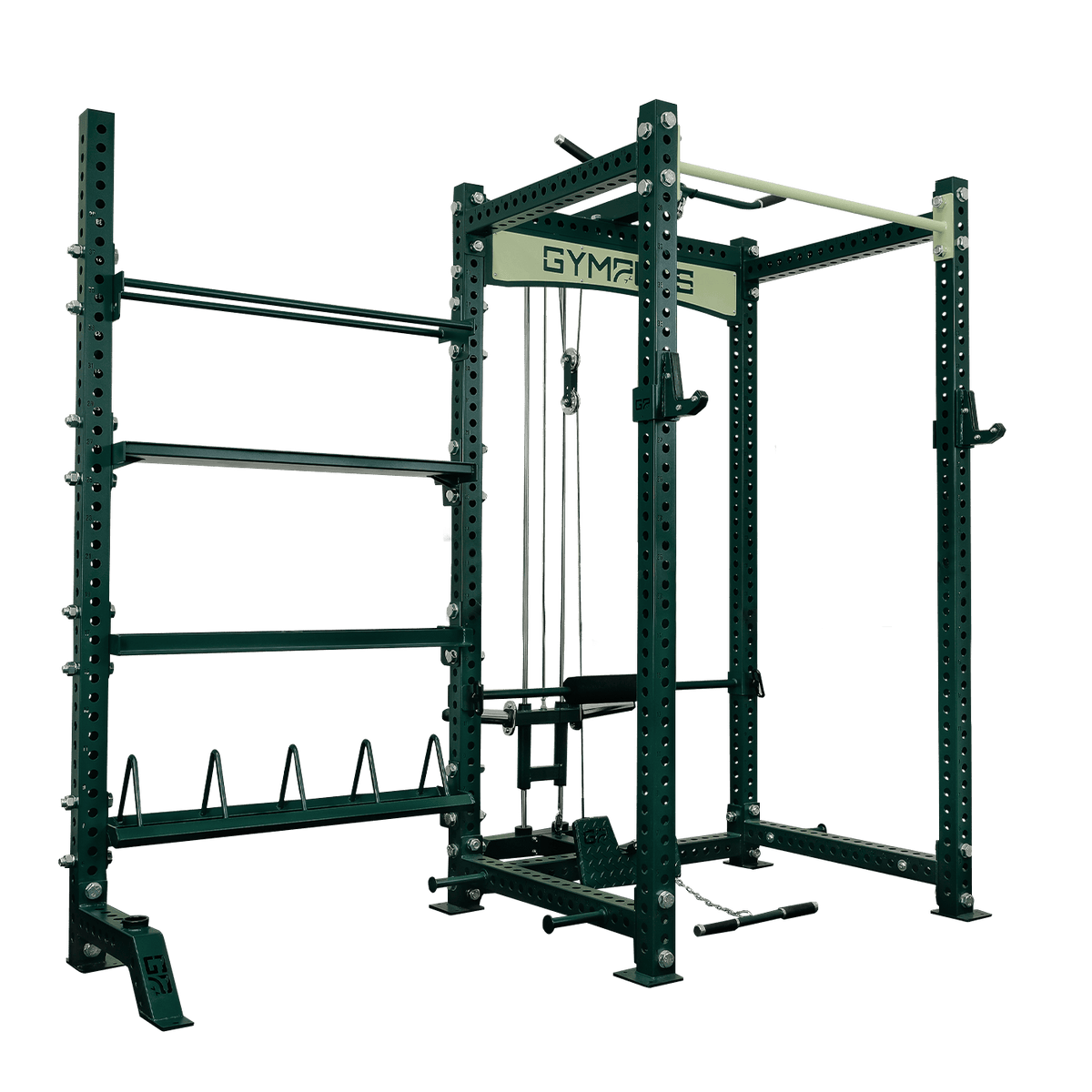 Gym Plus Evolve Power Rack with Lat Pulldown and Storage System EV-W-LAT-STOR