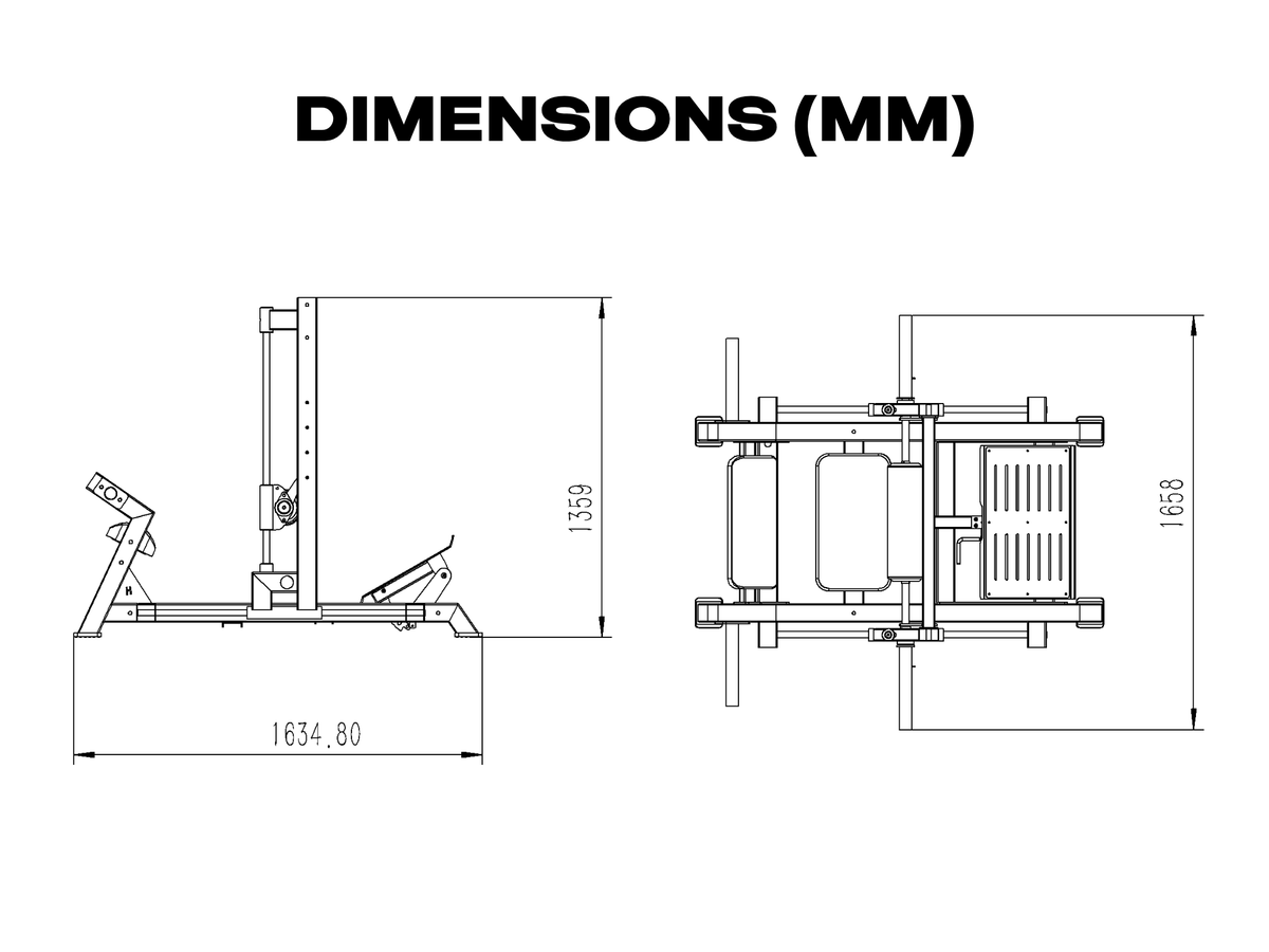 Gym Plus 3D Smith Hip Thrust Machine 3D-HT-01 dimensions