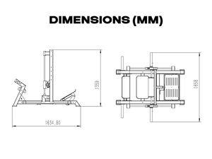 Gym Plus 3D Smith Hip Thrust Machine 3D-HT-01 dimensions