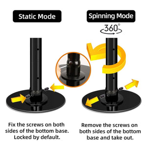 MEMAX Portable Dancing Pole - Static and Spinning - Black