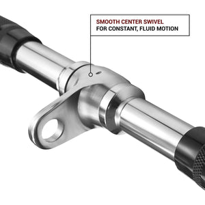 Rotating Straight Bar Cable Attachment with Rubber Grips