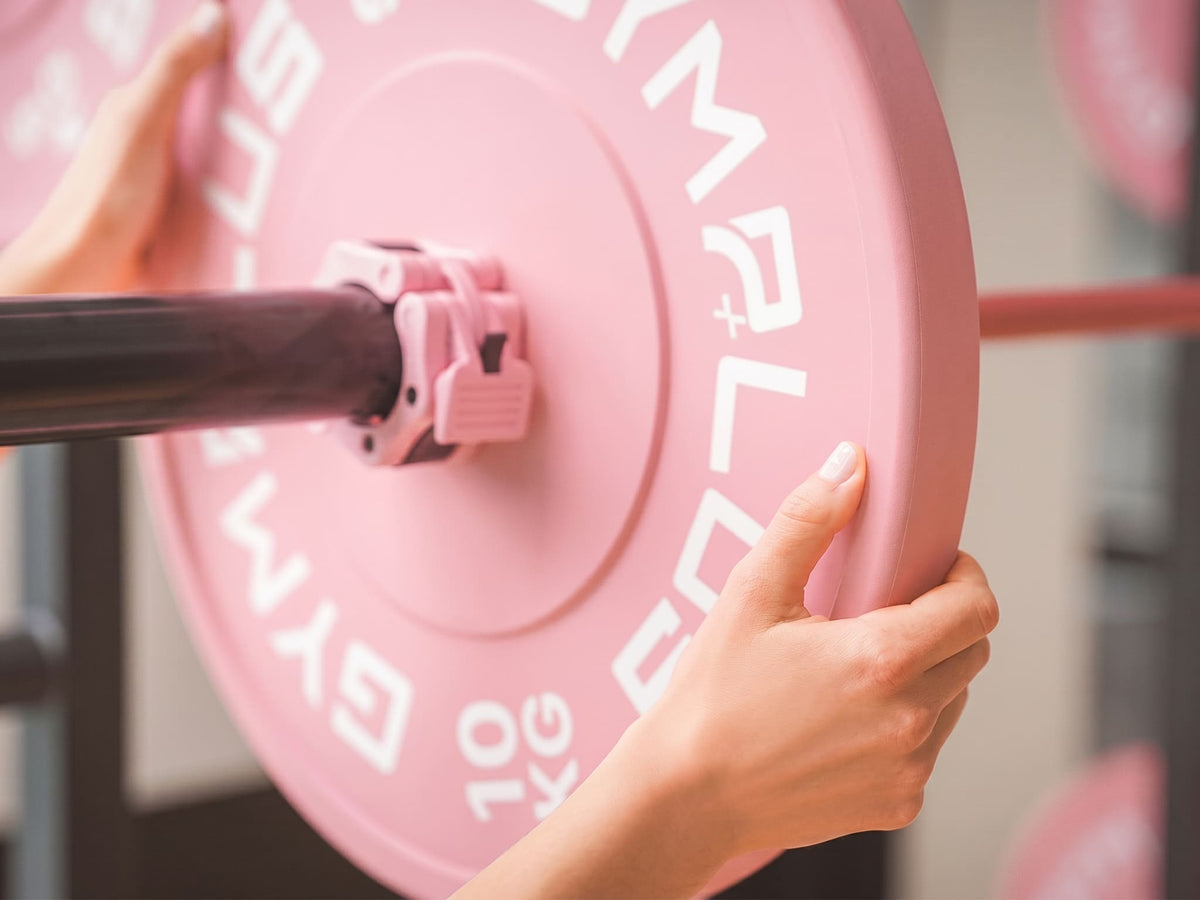 Gym Plus Pink Olympic Rubber Bumper Plates 5/10/15/20kg (Pairs)