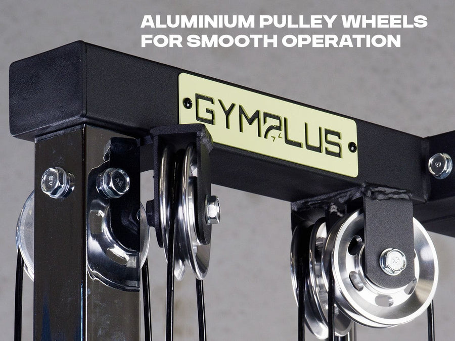 Gym Plus Wall Mount Cable Station with Dual Pulley System - Aluminium Pulley Wheels V2.0 GP-ZY1196