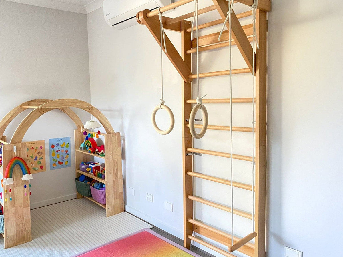 Wooden Swedish Ladder Wall Stall Bar Set