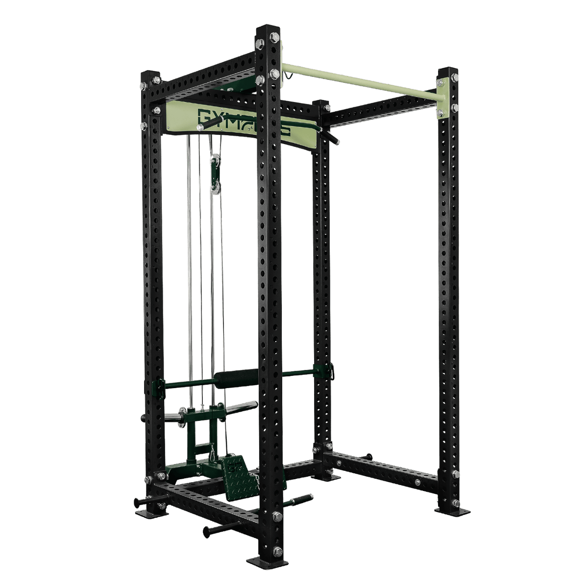 Gym Plus Evolve Power Rack with Lat Pulldown System EV-W-LAT-BLK