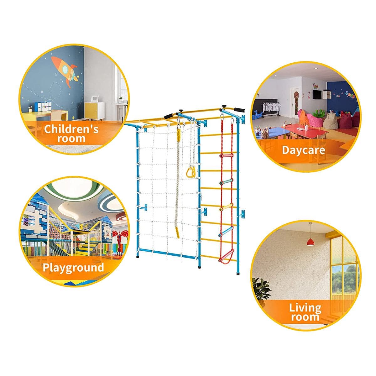 7 In 1 Climbing Wall for Kids, Indoor Kids Ladder Wall Gym Play Set