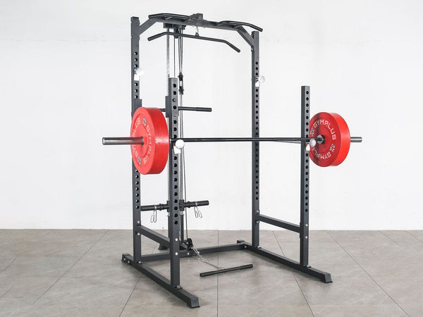 Gym Plus L2 Half Power Rack with Lat Pulldown System Option