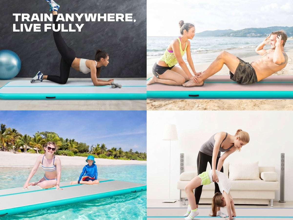 Gym Plus MEMAX Extra-Wide Inflatable Gym Mat - 2M Width