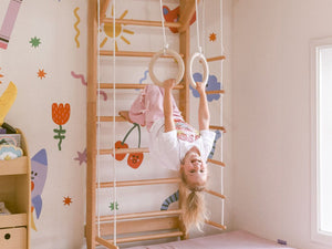 Wooden Swedish Ladder Wall Stall Bar Set