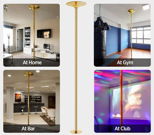 MEMAX Portable Dancing Pole - Static and Spinning - Gold