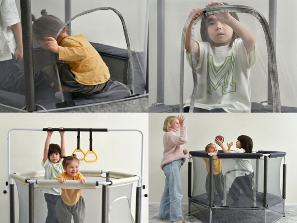 Gym Plus MEMAX Kids Indoor Trampoline - with Horizontal Bar TRAMP002