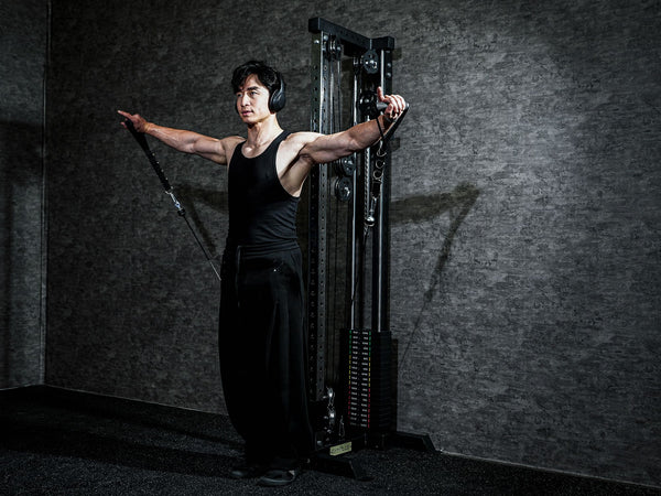 Gym Plus L4 Pro Series Wall Mount Cable Tower With Weight Stack - Aluminium Pulley Wheels WM-LTD-3001