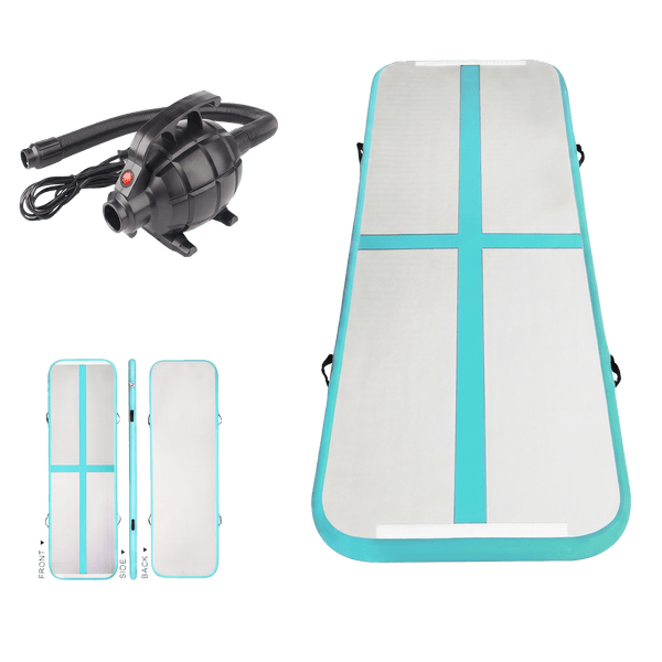 Gym Plus MEMAX Inflatable Gymnastics Air Track Mat AIRTRACK3MGREEN