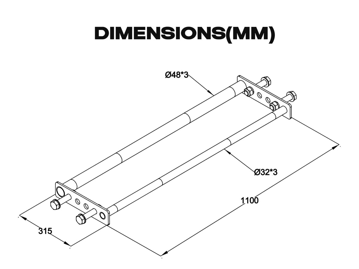 EVOLVE Double Pull Up Bar - Fat and Standard
