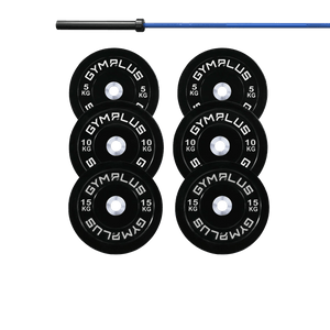 Cerakote Olympic Bar 20KG and Bumper Plates Set