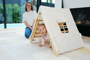 Large Pikler Foldable Climbing Triangle with Tent