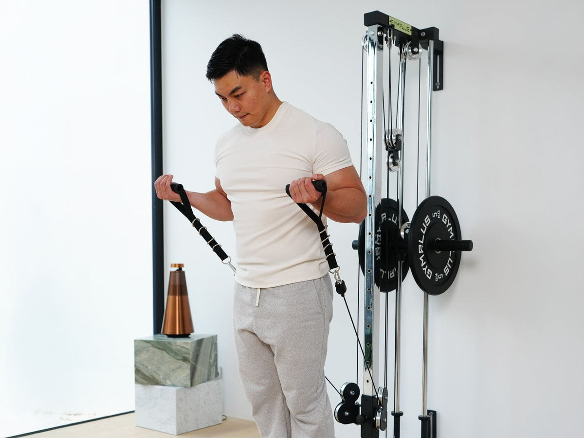 Wall Mount Cable Station with Dual Pulley System - Aluminium Pulley Wheels V2.0