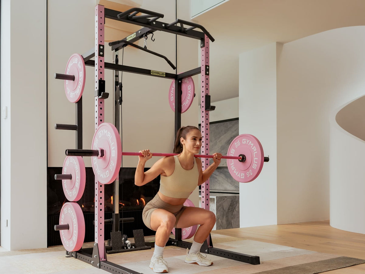 Gym Plus Half Power Rack with Storage and Cable System Option - HR2300 Pink