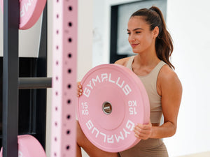 Gym Plus Pink Olympic Rubber Bumper Plates 5/10/15/20kg (Pairs)
