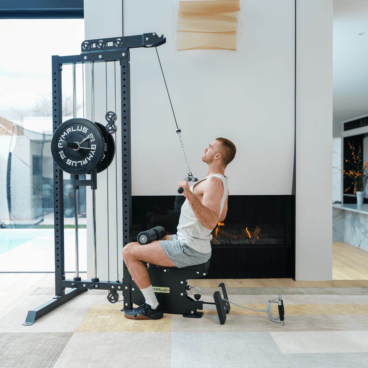 Lat Pulldown Low Row Machine with Aluminium Pulley Wheels - L4 Pro Series