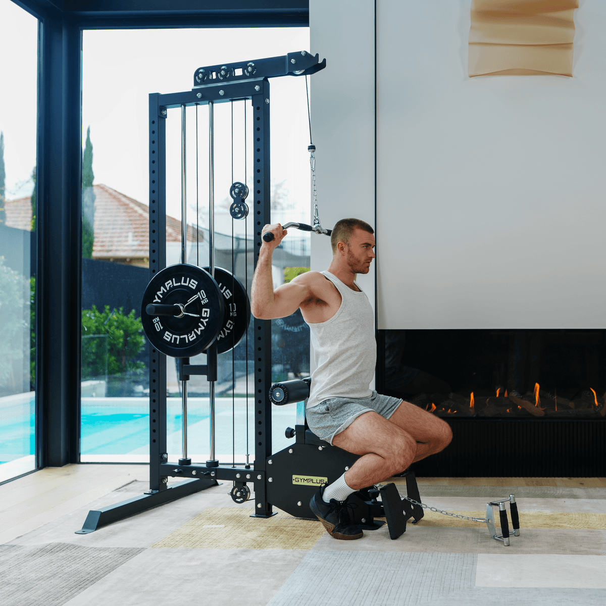 Lat Pulldown Low Row Machine with Aluminium Pulley Wheels - L4 Pro Series