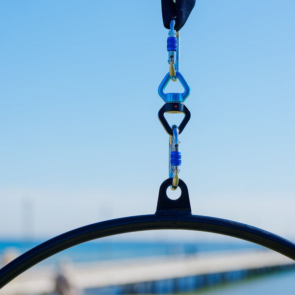 Gym Plus MEMAX Aerial Lyra Hoop Set | Aerial Ring with Full Accessories – Chrome & Black