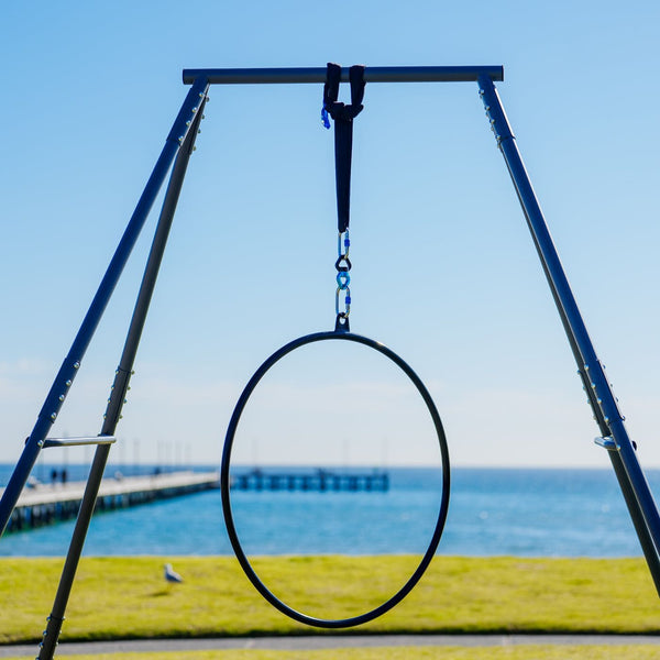 Gym Plus MEMAX Aerial Lyra Hoop Set | Aerial Ring with Full Accessories – Chrome & Black
