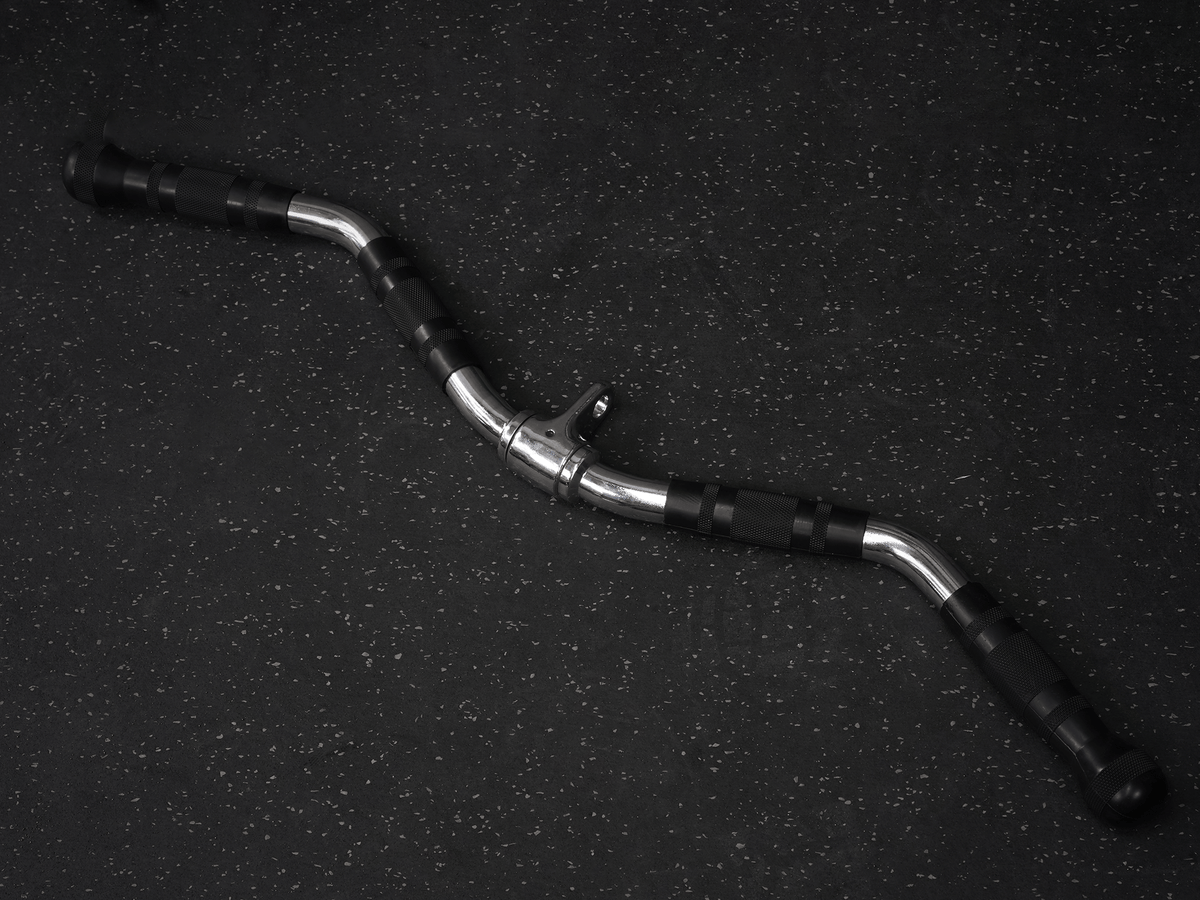Gym Plus Revolving EZ Curl Bar Cable Attachment with Rubber Grips REV-CURL-BAR