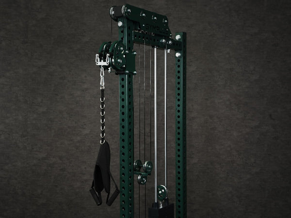 Gym Plus Ab Crunch Harness Cable Attachment CABLE-CRUNCH harness is attached to Evolve Cable Tower